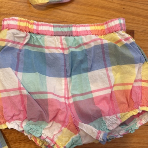 Tommy Bahama Pastel Checked 3 Piece Formal Dress, Bloomer and Hat Set 24 months - Picture 6 of 11